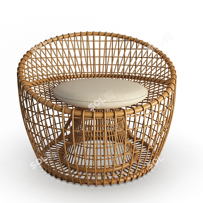 Trendy Nest Rattan Armchair 3D model image 2