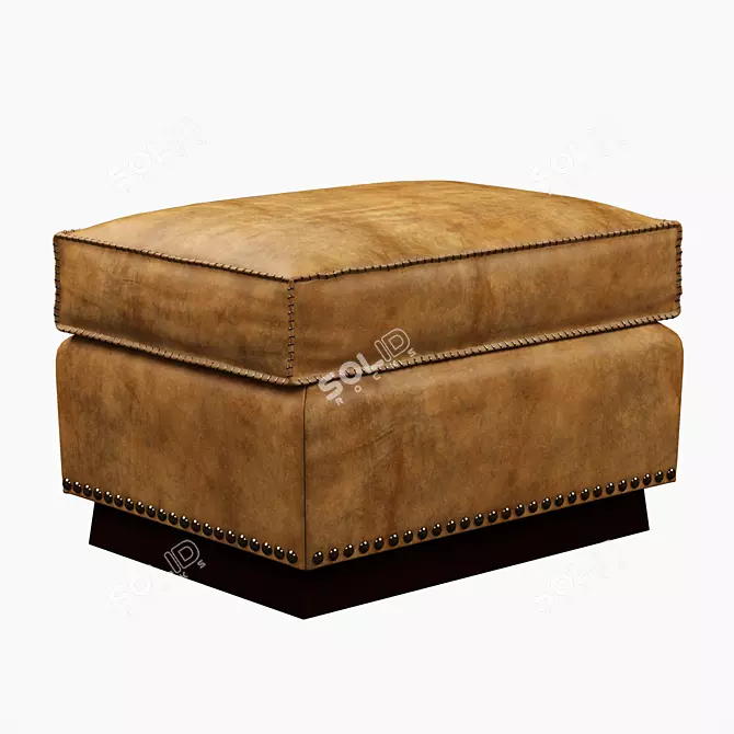 Rustic Charm: Ralph Lauren Ottoman 3D model image 1