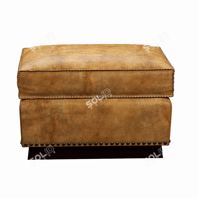 Rustic Charm: Ralph Lauren Ottoman 3D model image 2