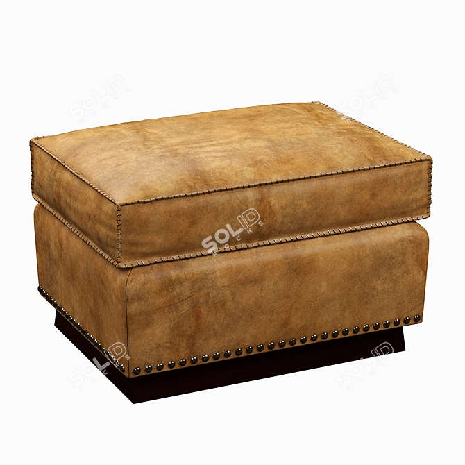 Rustic Charm: Ralph Lauren Ottoman 3D model image 3