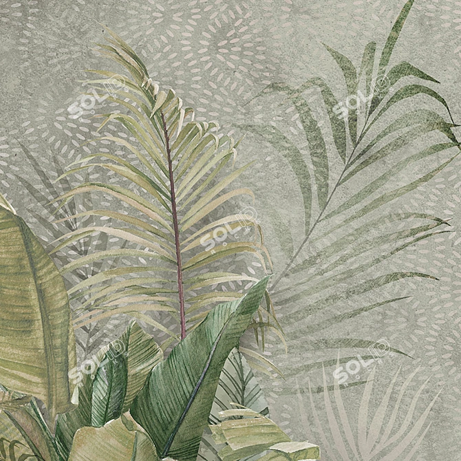 Ethnic Leaves Wallpaper: Eco-Friendly, Waterproof, Easy to Paste 3D model image 2