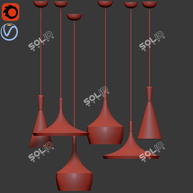 Industrial Loft Pendant: Modern Lighting Fixture 3D model image 2