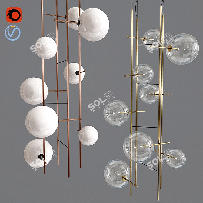 Bolle Tela Pendant Lamp: Modern Elegance in Glass 3D model image 1