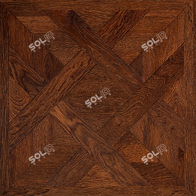 Versailles Parquet Vinyl Flooring - Dark & Durable 3D model image 2