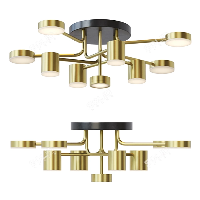 Sleek LED Ceiling Chandelier 3D model image 1