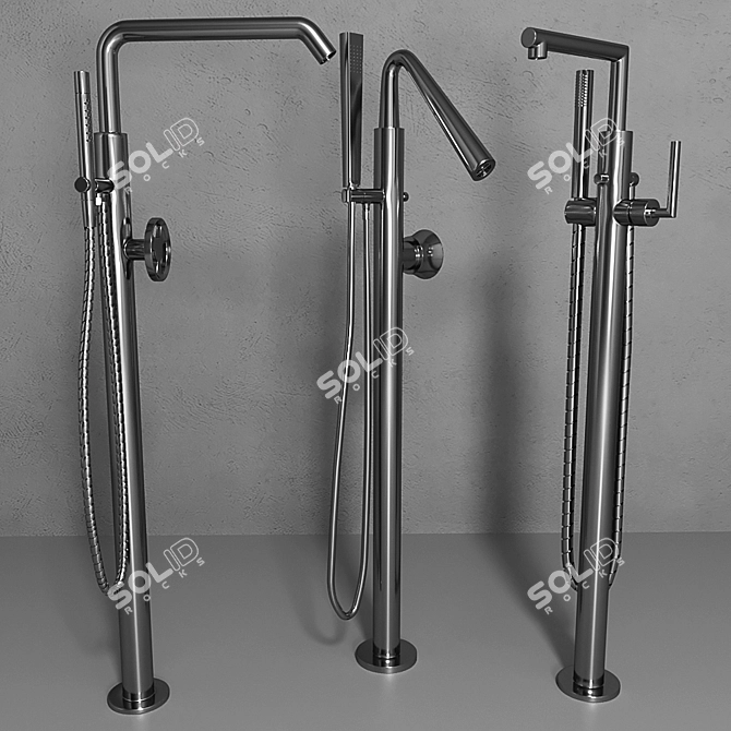 Elegant Faucet Set Collection 3D model image 1