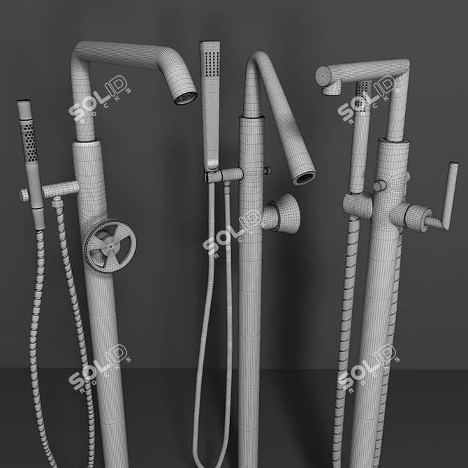 Elegant Faucet Set Collection 3D model image 3