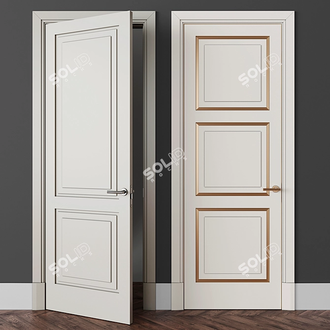 Avenue Interior Doors with Olivari Dolce Vita Handle 3D model image 2