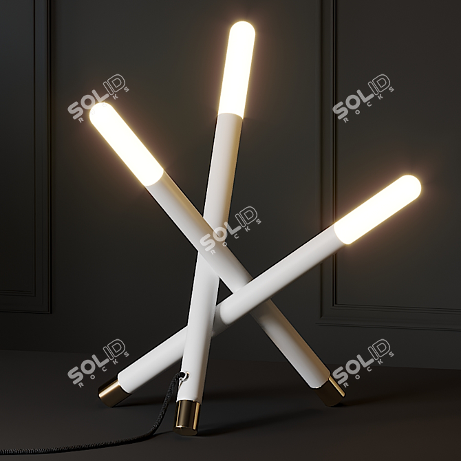 Sleek Tripod-t Floor Lamp 3D model image 1