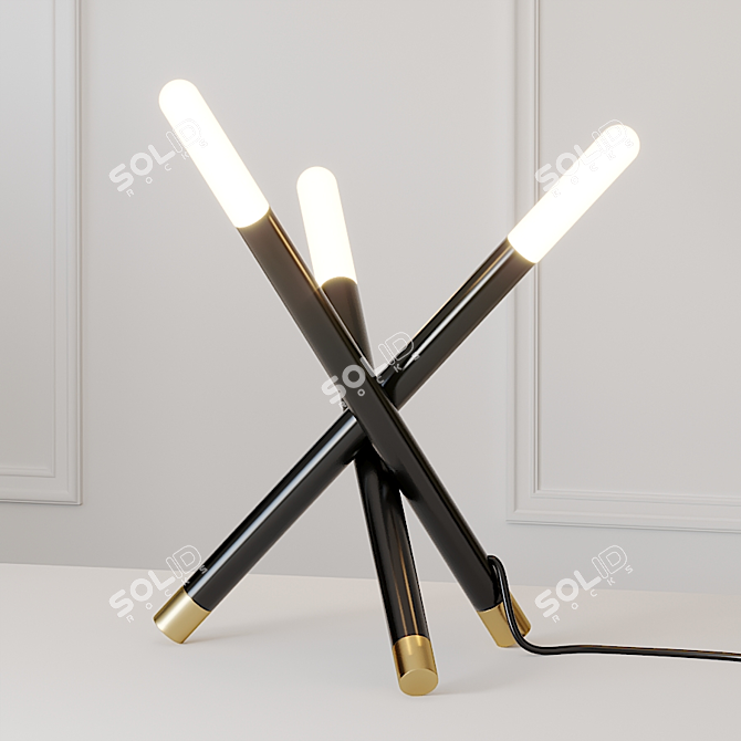 Sleek Tripod-t Floor Lamp 3D model image 2