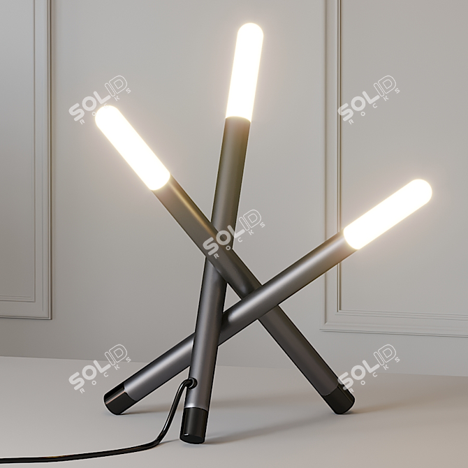 Sleek Tripod-t Floor Lamp 3D model image 3