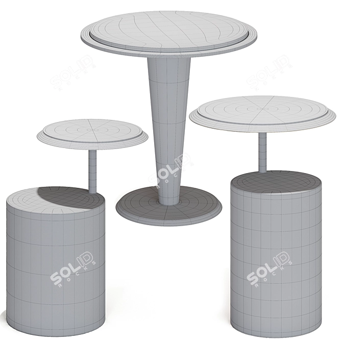 Elegant Pregno Marble Coffee Tables 3D model image 2