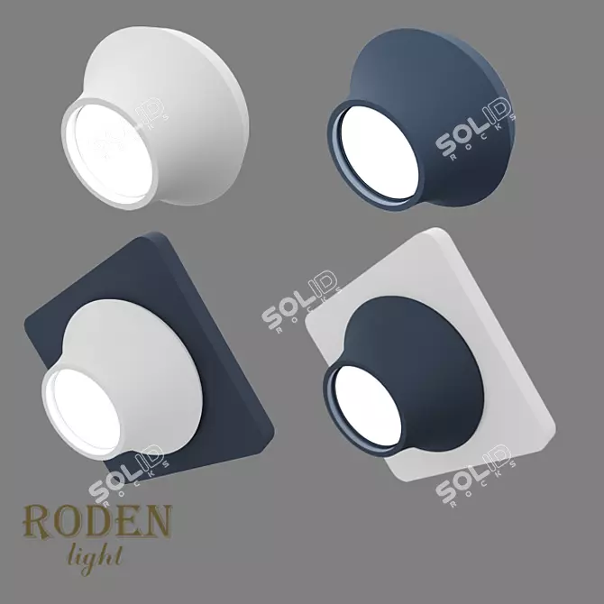 Modular Plaster Lamp with Built-in Frame - RODEN-light RD-400 3D model image 1