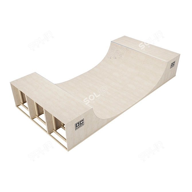 OC Ramps Halfpipe Skateboarding Ramp 3D model image 1