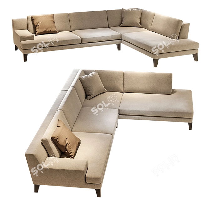 Modern Luxury: Roche Bobois Playlist Corner Sofa 3D model image 1