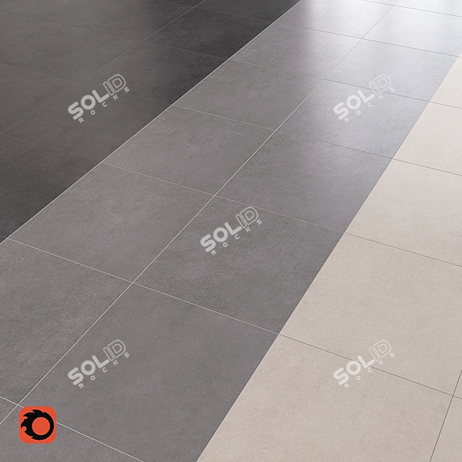 Area Cement Floor Tile: Anthracite, Grey, Ivory Mate Concrete (400x400x10mm) 3D model image 1