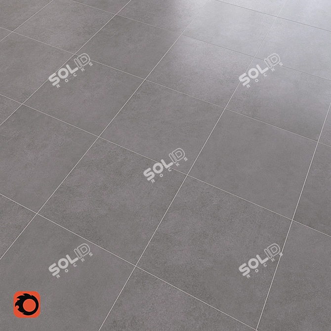 Area Cement Floor Tile: Anthracite, Grey, Ivory Mate Concrete (400x400x10mm) 3D model image 2