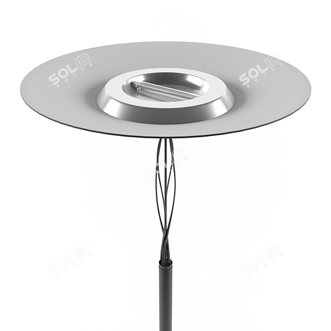 Sleek Twist: Black Floor Lamp 3D model image 2