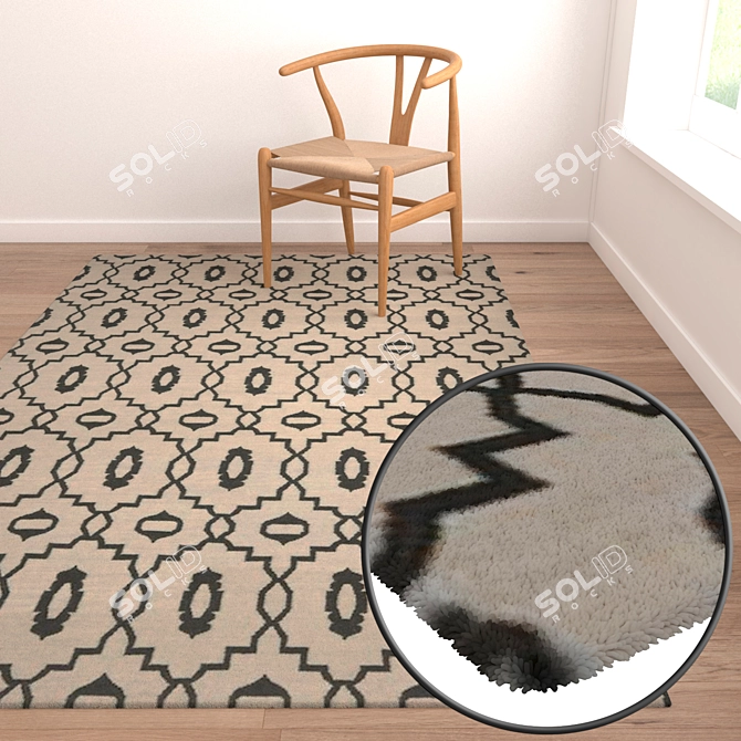 Title: Luxury Set of Textured Carpets 3D model image 2