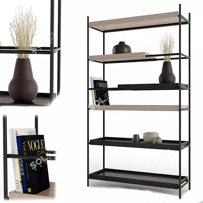 Modular Rod Shelf Rack 3D model image 1