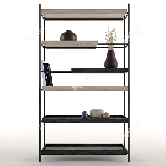 Modular Rod Shelf Rack 3D model image 2