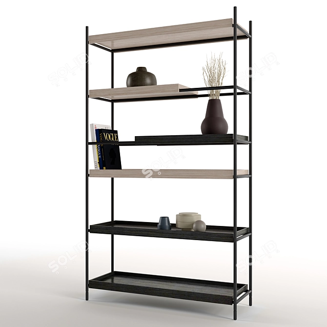 Modular Rod Shelf Rack 3D model image 3