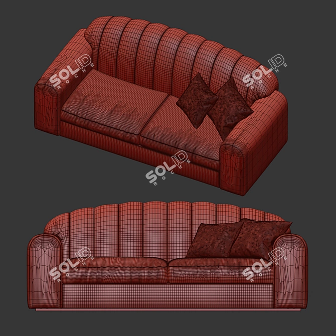 Luxurious Malerba Sofa: RC513 Red Carpet Collection 3D model image 3