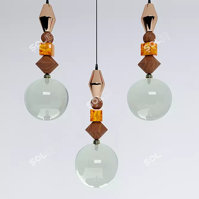 Title: Elegant Pandora Light Pendant 3D model image 1