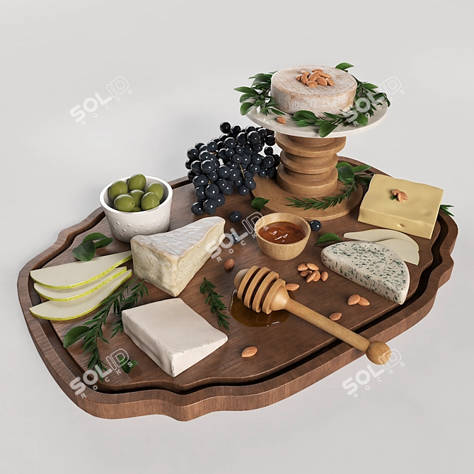 Deluxe Cheese Assortment 3D model image 1