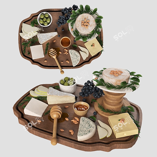 Deluxe Cheese Assortment 3D model image 2