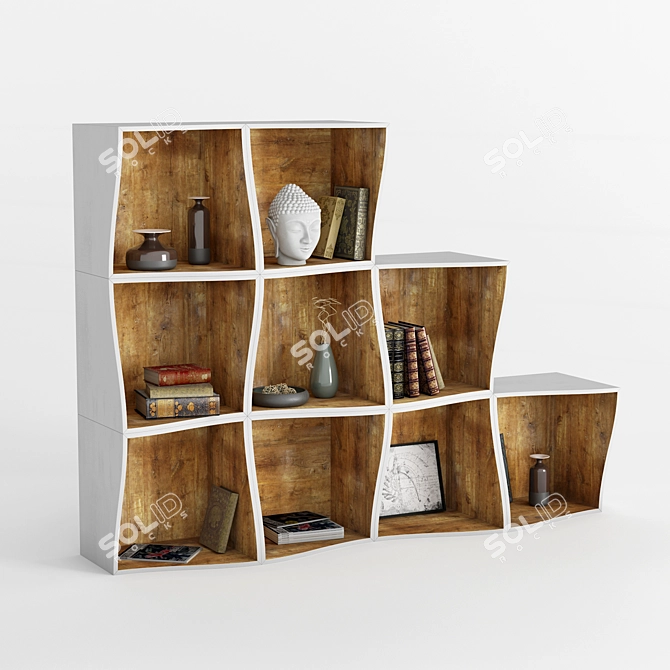 Minimalist Bookcase DB005500: Versatile and Stylish 3D model image 1
