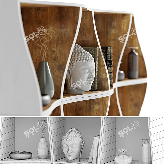 Minimalist Bookcase DB005500: Versatile and Stylish 3D model image 2