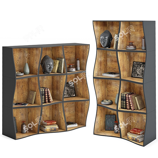 Minimalist Bookcase DB005500: Versatile and Stylish 3D model image 3