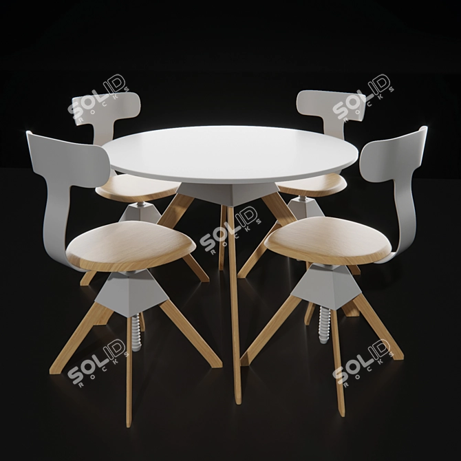 Modern Round Dining Table: The Wild Bunch 3D model image 1