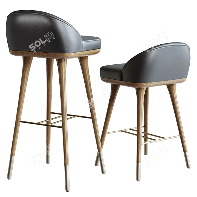 Elegant Walsh Stool: Perfect for Bars! 3D model image 2