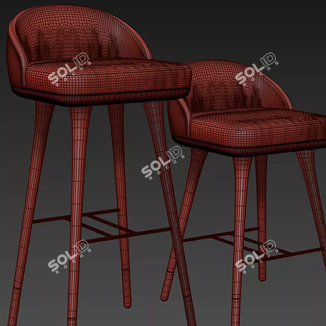 Elegant Walsh Stool: Perfect for Bars! 3D model image 3