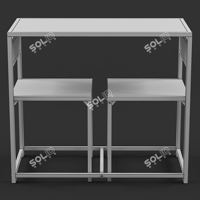 Bertille Table & Chairs Set 3D model image 3