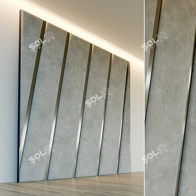 Elegant Soft Panel Wall Decoration 3D model image 1