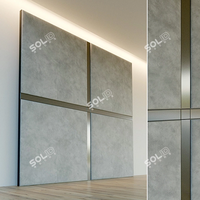 Elegant Soft Panel Wall: Versatile Decor Element 3D model image 1