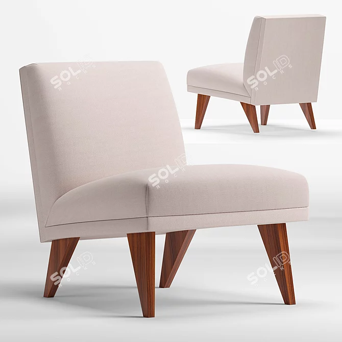 Carson Slipper Chair: Contemporary Comfort for Your Home 3D model image 1