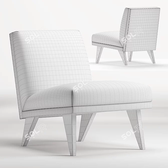 Carson Slipper Chair: Contemporary Comfort for Your Home 3D model image 2