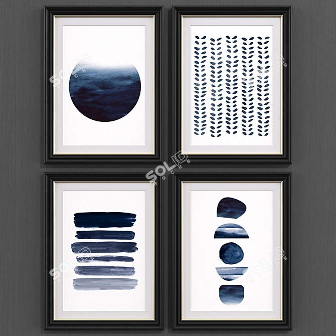 Contemporary Abstract Paint Set 3D model image 1
