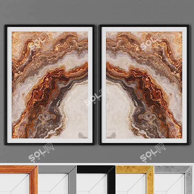 Modern Style Picture Frame Set 3D model image 1