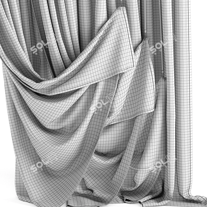 Elegant Drapery 79: Luxurious Detail 3D model image 3