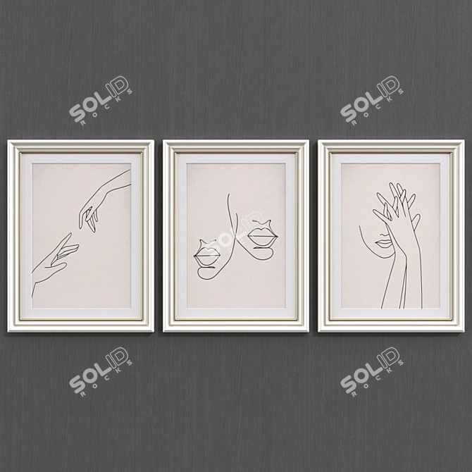 Contemporary Line Art Collection 3D model image 2