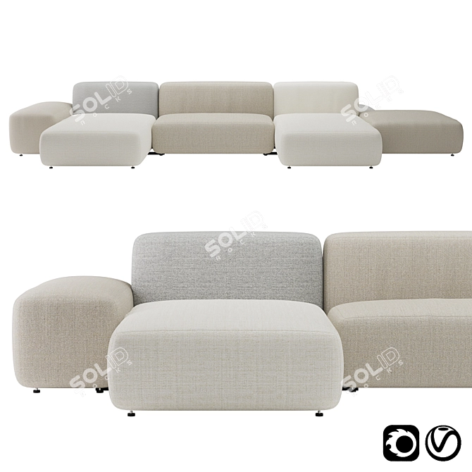 Luxury Island Big Sofa: Lapalma Elegance 3D model image 1