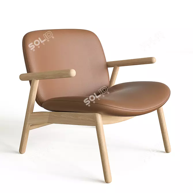 Cosh Armchair: Iconic Design, Sustainable Wood 3D model image 1