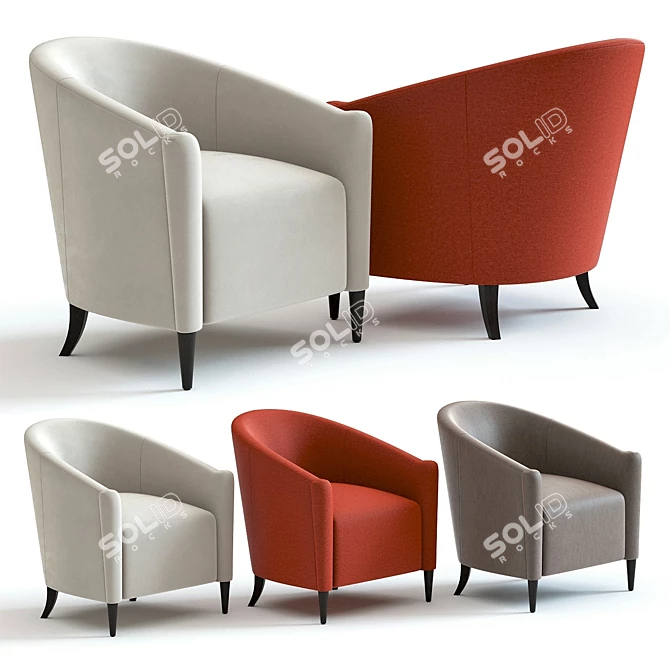 Luxury Greco Armchair in 3D - 3 Colors 3D model image 1