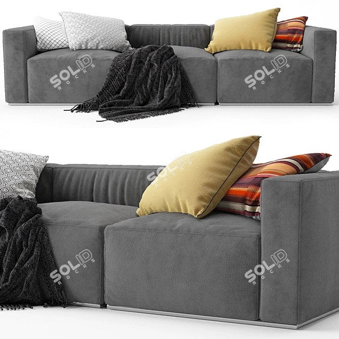Title: Sleek Modular Sofa by Poliform Shangai 3D model image 1