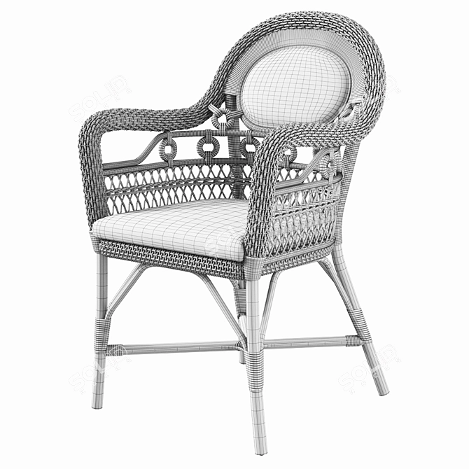 Title: Elegant Antica Dining Chair 3D model image 3